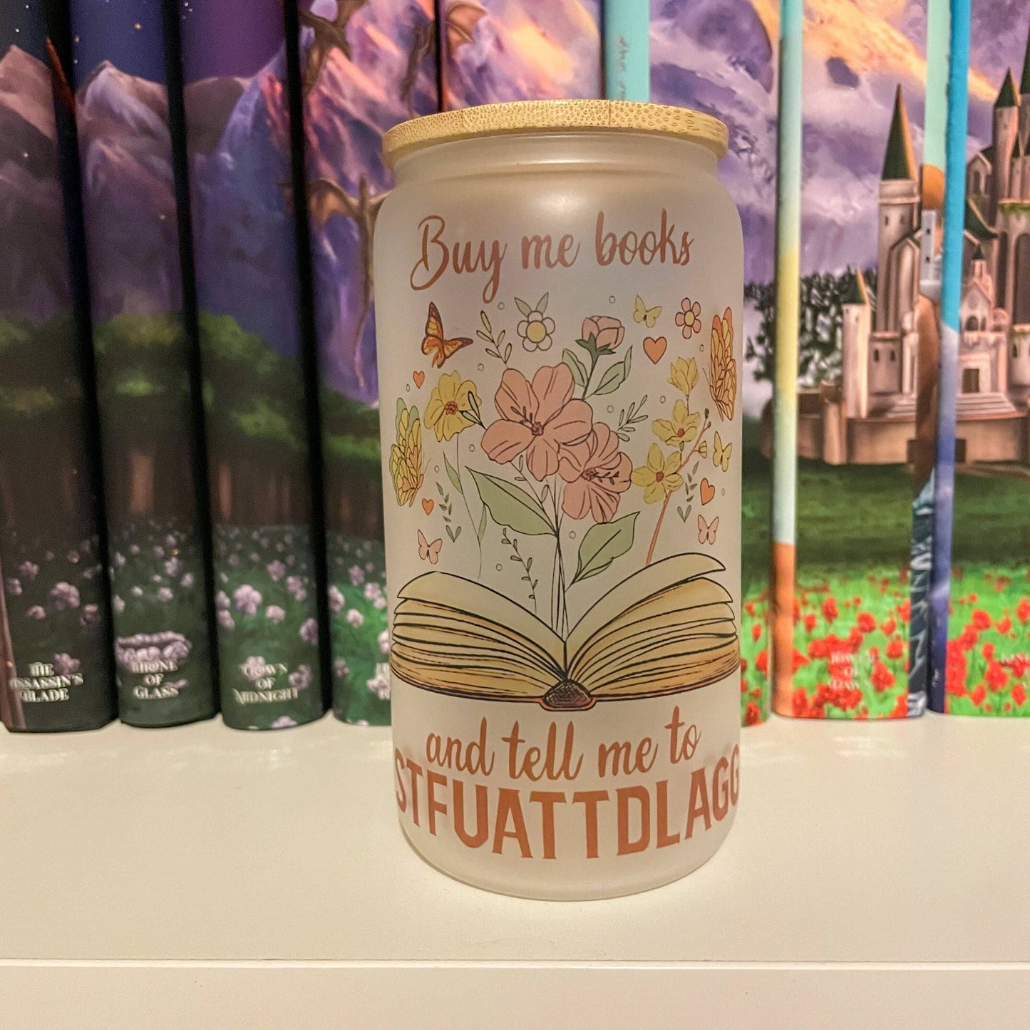 Stfuattdlagg| Reading Floral | Smut Cup | Iced Coffee Glass