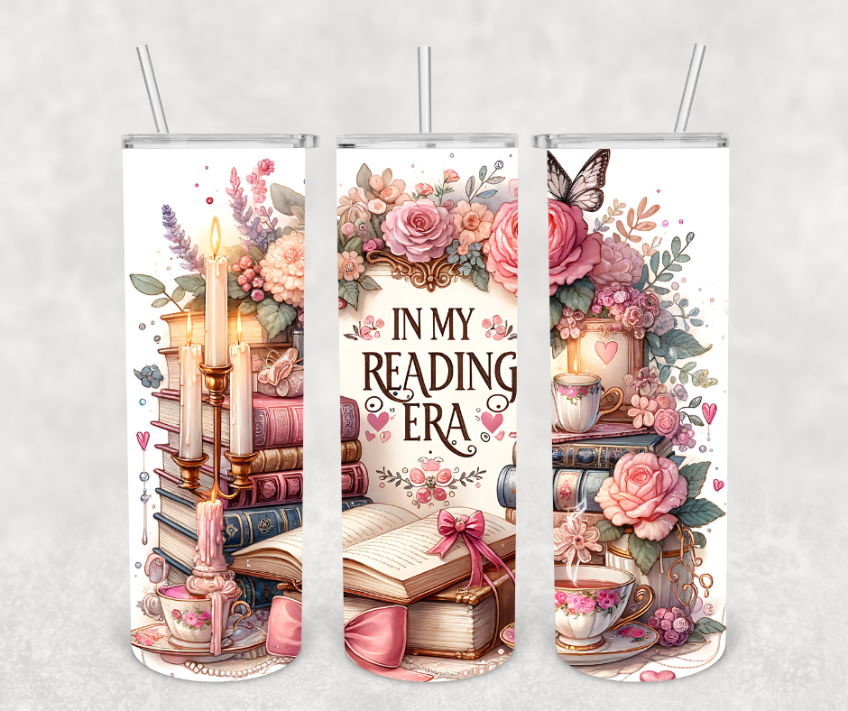 In My Reading Era Pink Floral 20oz Tumbler