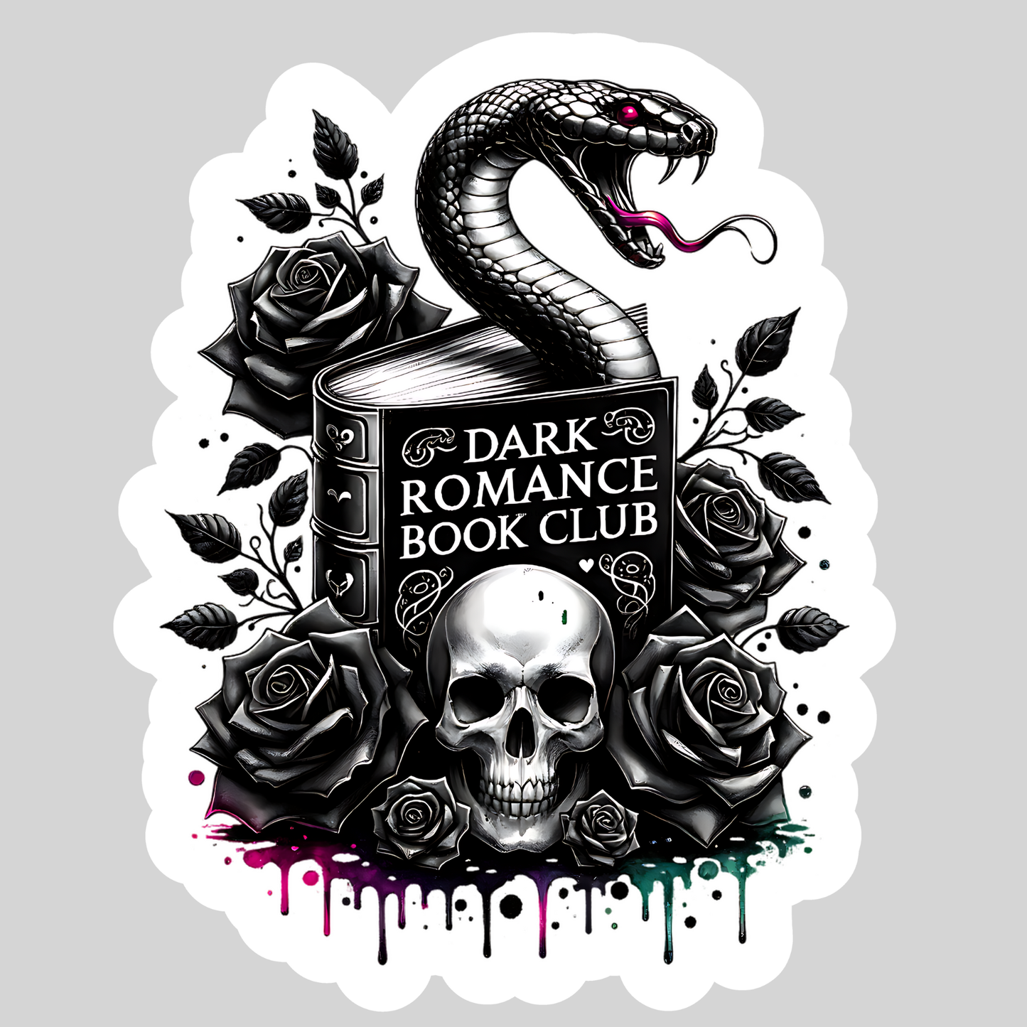 Dark Romance Book Club โ 3" Waterproof Bookish Sticker with Holo Overlay โ Reading, Books, Reader Gift, Book Lover