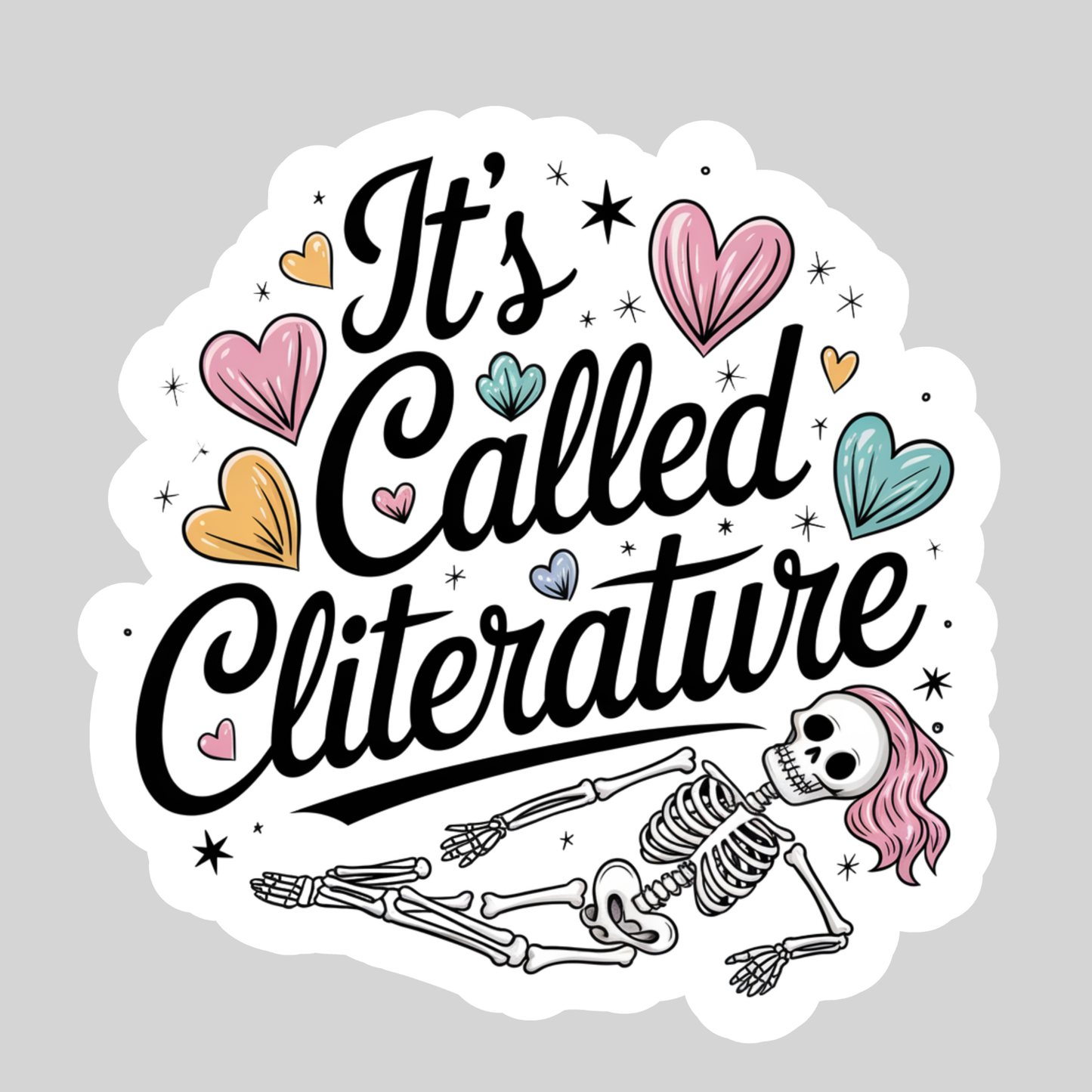 It's Called Cliterature Dark Romance Smut โ 3" Waterproof Bookish Sticker with Holo Overlay โ Reading, Books, Reader Gift, Book Lover