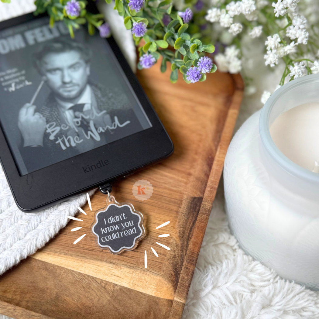 Funny Reading Book Kindle Dust Plug Charm