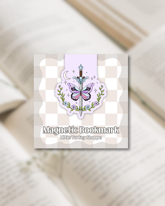Fantasy Sword and Butterfly Magnetic Bookmark