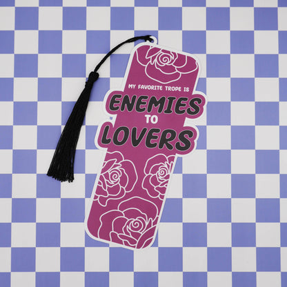 “My Favorite Trope is Enemies to Lovers” Romance Bookmark