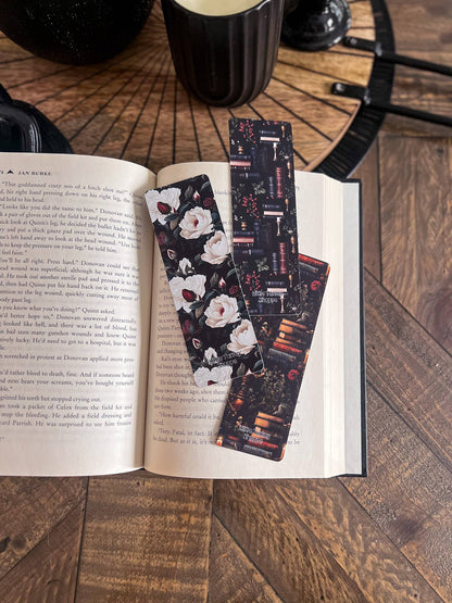 Dark Floral Bookmark Set, Dark Academia