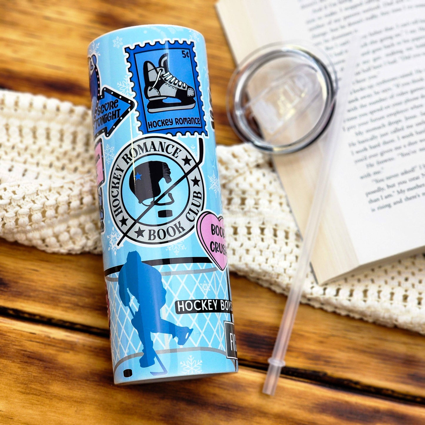 Hockey Romance Collage Tumbler