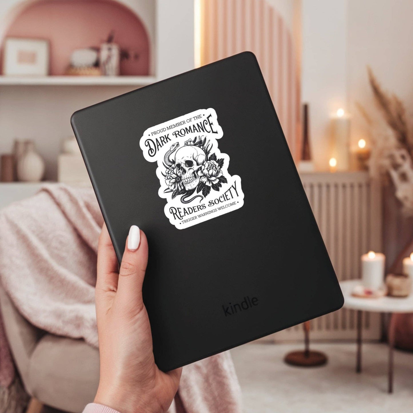 Dark Romance Readers Society Book Reader Sticker – 3" Waterproof Bookish Sticker with Holo Overlay – Reading, Books, Book Lover, Bookstore