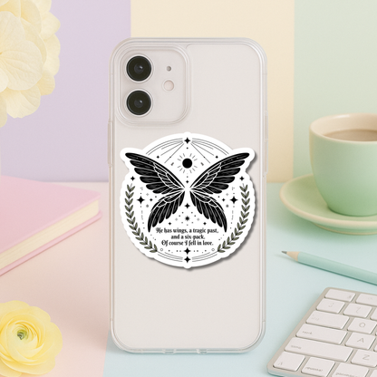 He Has Wings Romantasy Die Cut Sticker
