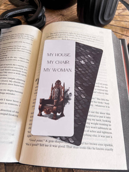Iron Flame Throne Bookmark, My House My Chair My Woman