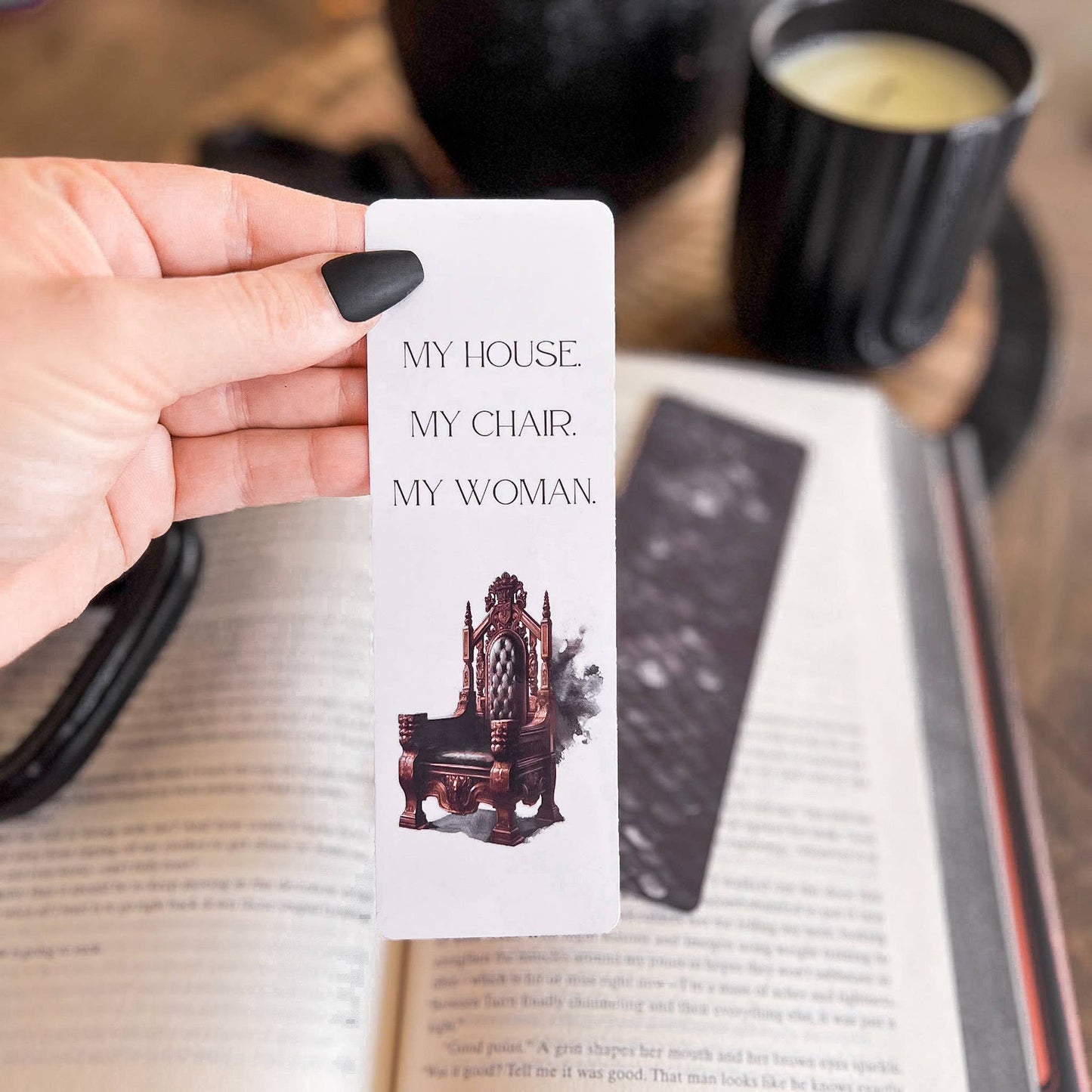 Iron Flame Throne Bookmark, My House My Chair My Woman
