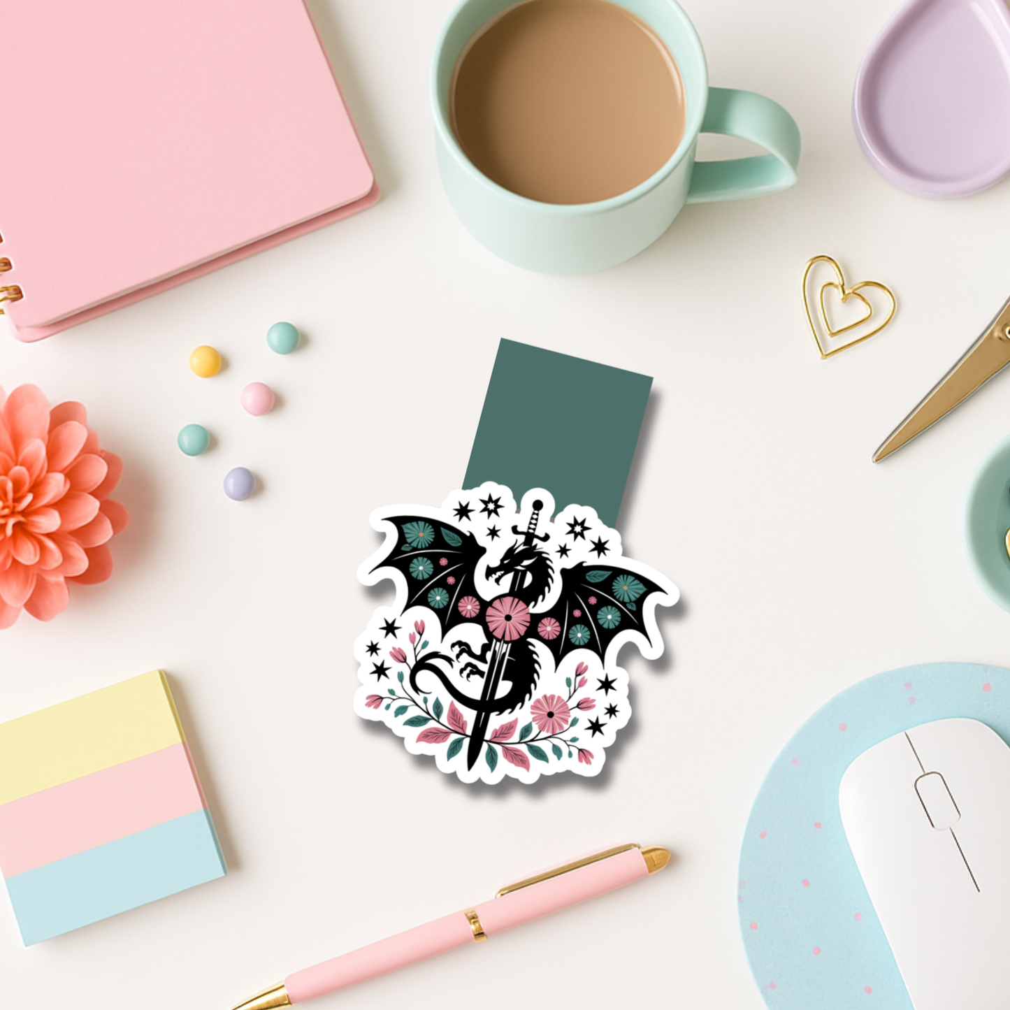 Romantasy Dragon Magnetic Bookmark