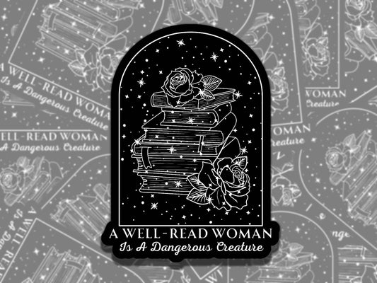Dangerous Woman Reading Sticker