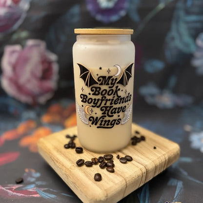 My book boyfriends have wings bookish cup