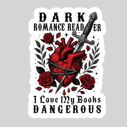 Dark Romance Reader Book Reader Sticker – 3" Waterproof Bookish Sticker with Holo Overlay – Reading, Books, Reader Gift, Book Lover