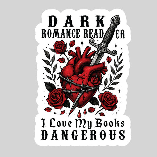 Dark Romance Reader Book Reader Sticker – 3" Waterproof Bookish Sticker with Holo Overlay – Reading, Books, Reader Gift, Book Lover