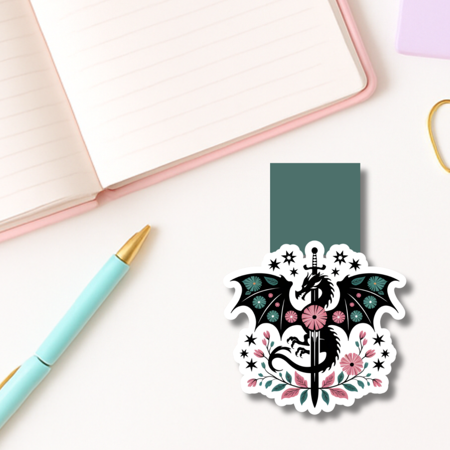 Romantasy Dragon Magnetic Bookmark