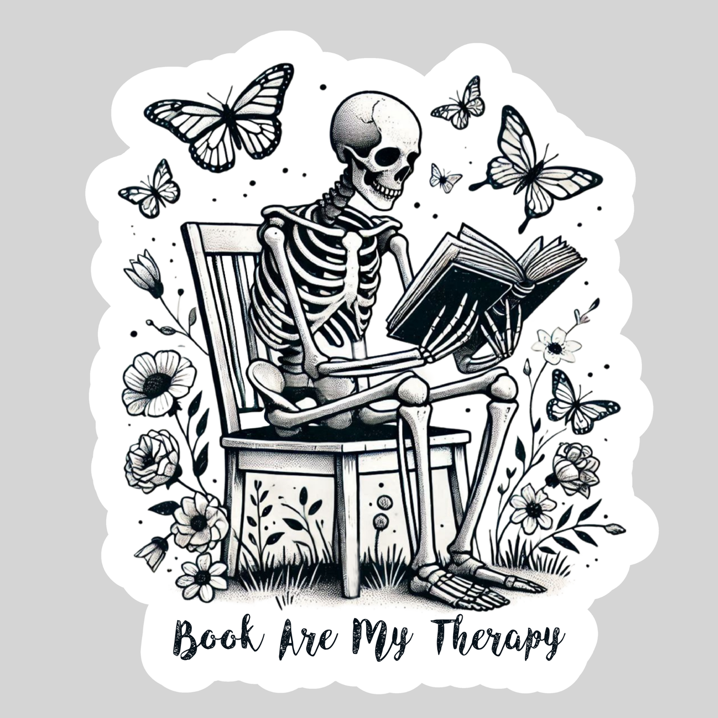 Books are My Therapy – 3" Waterproof Bookish Sticker with Holo Overlay – Reading, Books, Reader Gift, Book Lover