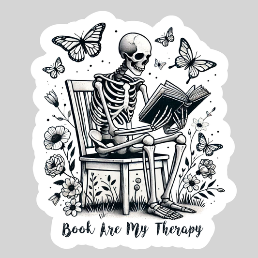 Books are My Therapy – 3" Waterproof Bookish Sticker with Holo Overlay – Reading, Books, Reader Gift, Book Lover