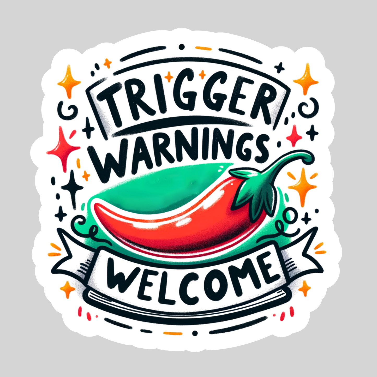 Trigger Warnings Welcome Dark Romance Smut  – 3" Waterproof Bookish Sticker with Holo Overlay – Reading, Books, Reader Gift, Book Lover