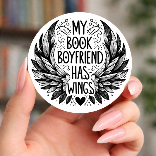 My Book Boyfriend Has Wings Sticker