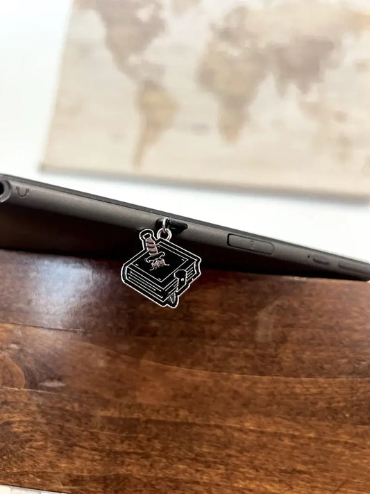 Black Book with Dagger Kindle Charm