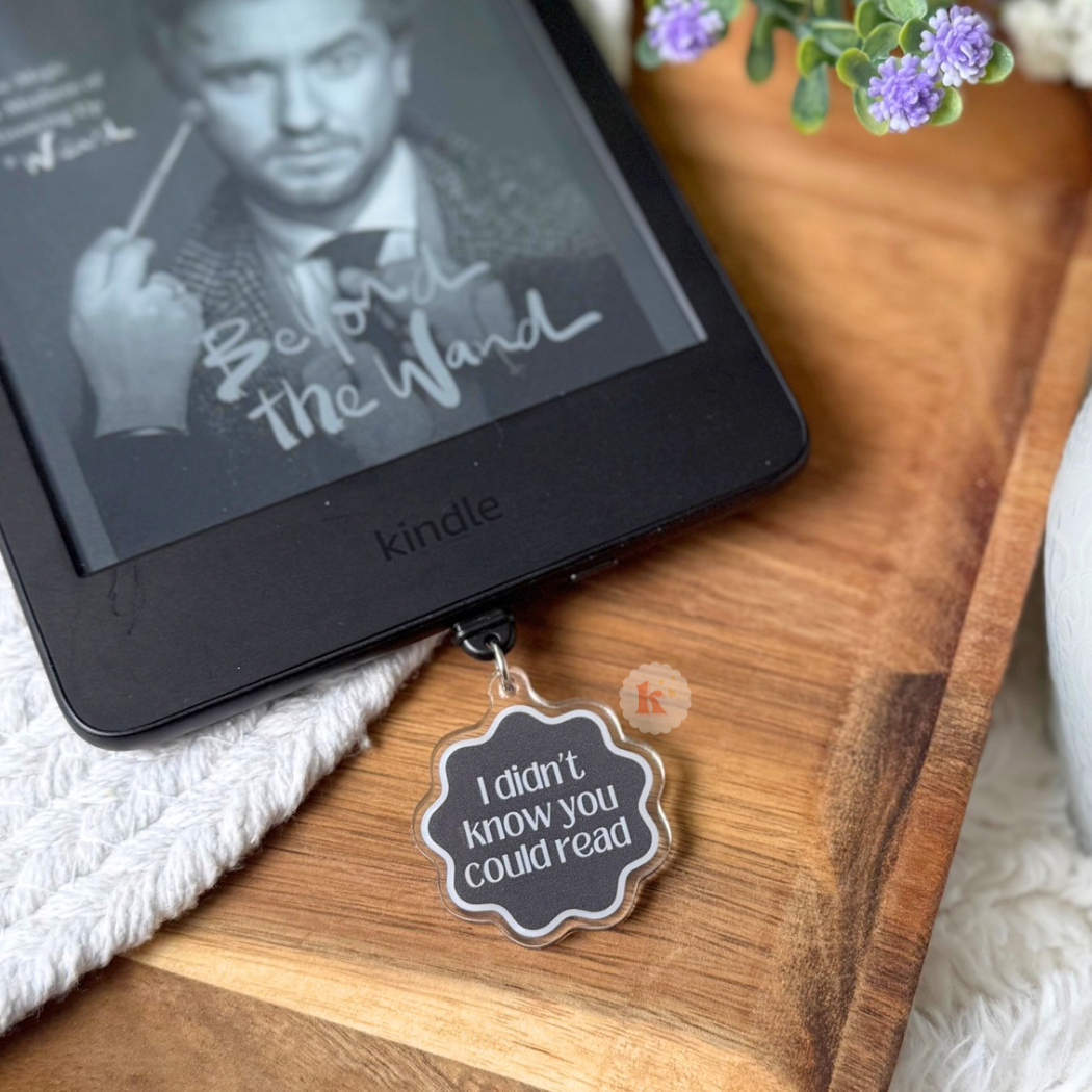 Funny Reading Book Kindle Dust Plug Charm