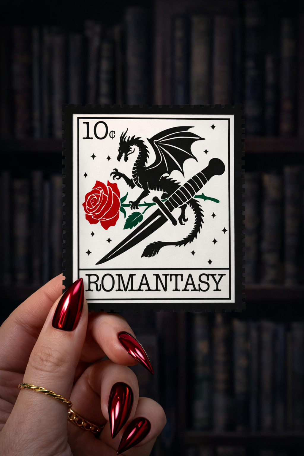 Romantasy Dragon Stamp Sticker
