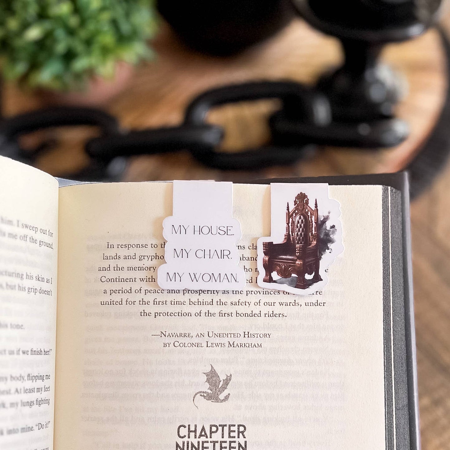 Iron Flame Magnetic Bookmark, My House My Chair My Woman