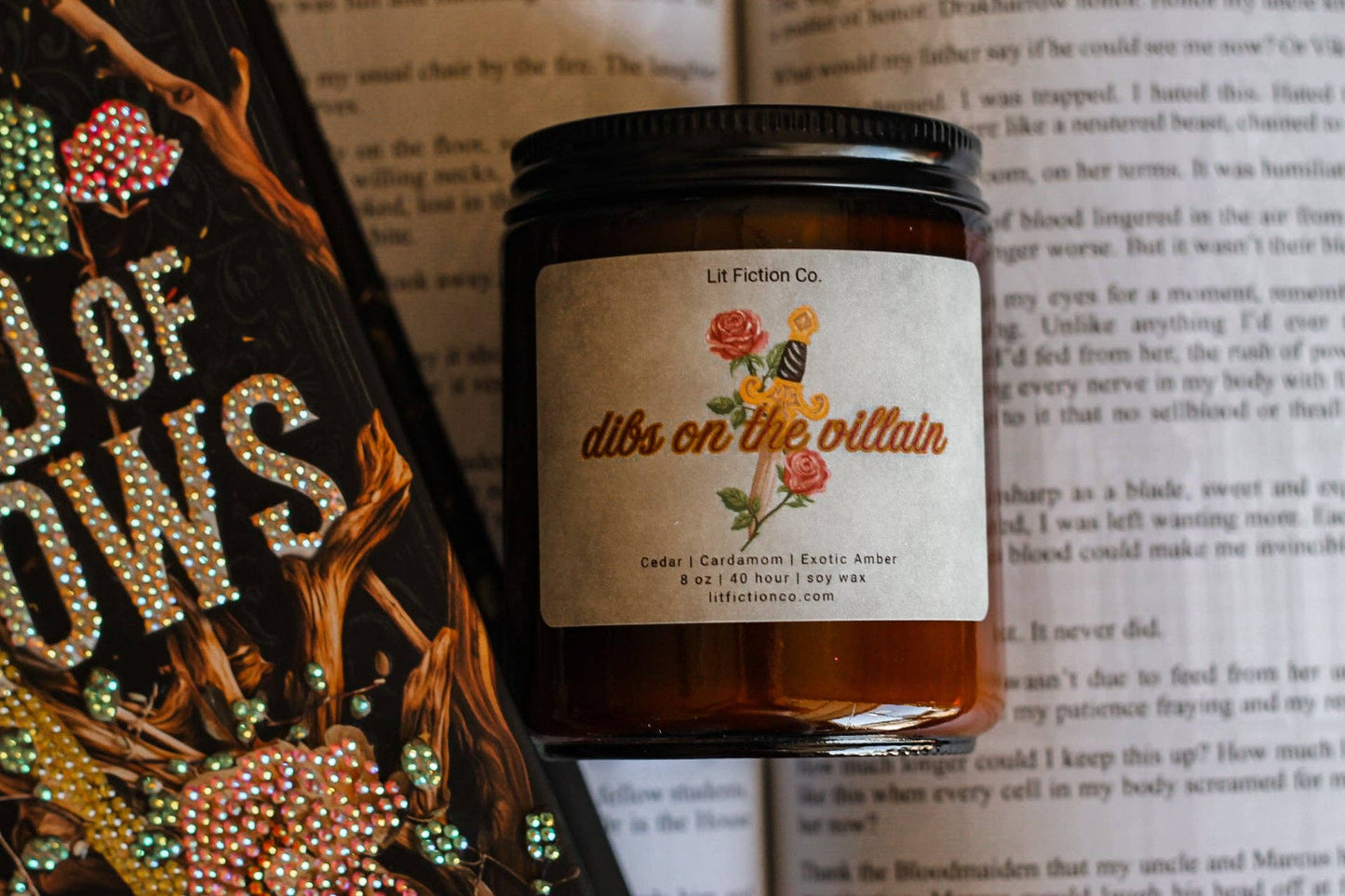 Dibs On The Villain | Book Themed Candle