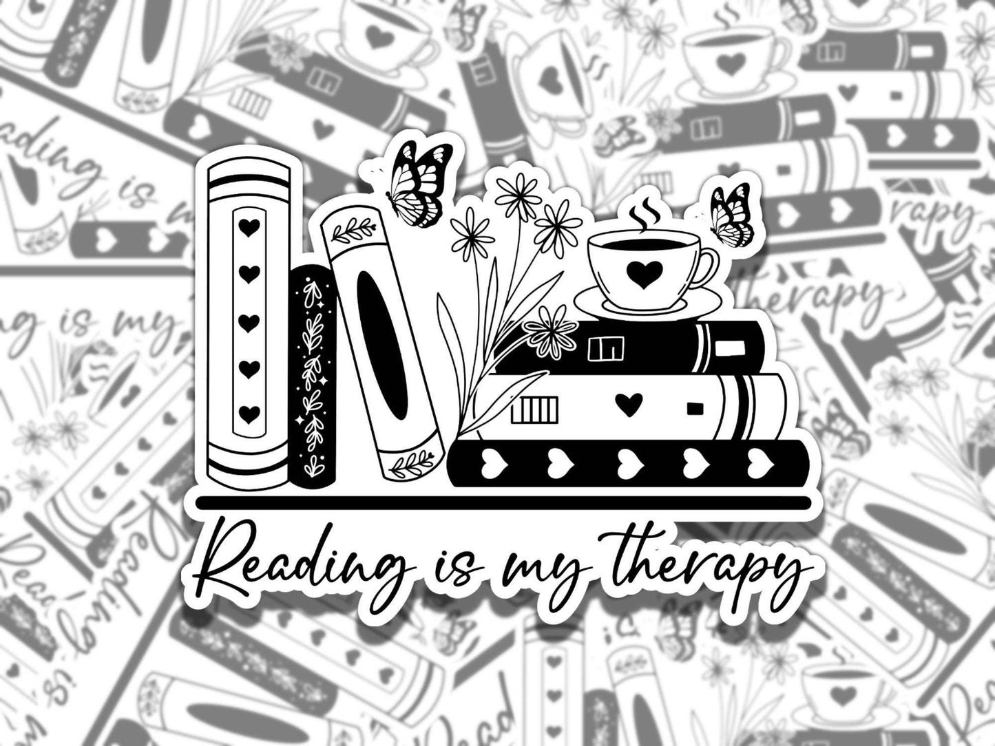 Reading is my Therapy Sticker