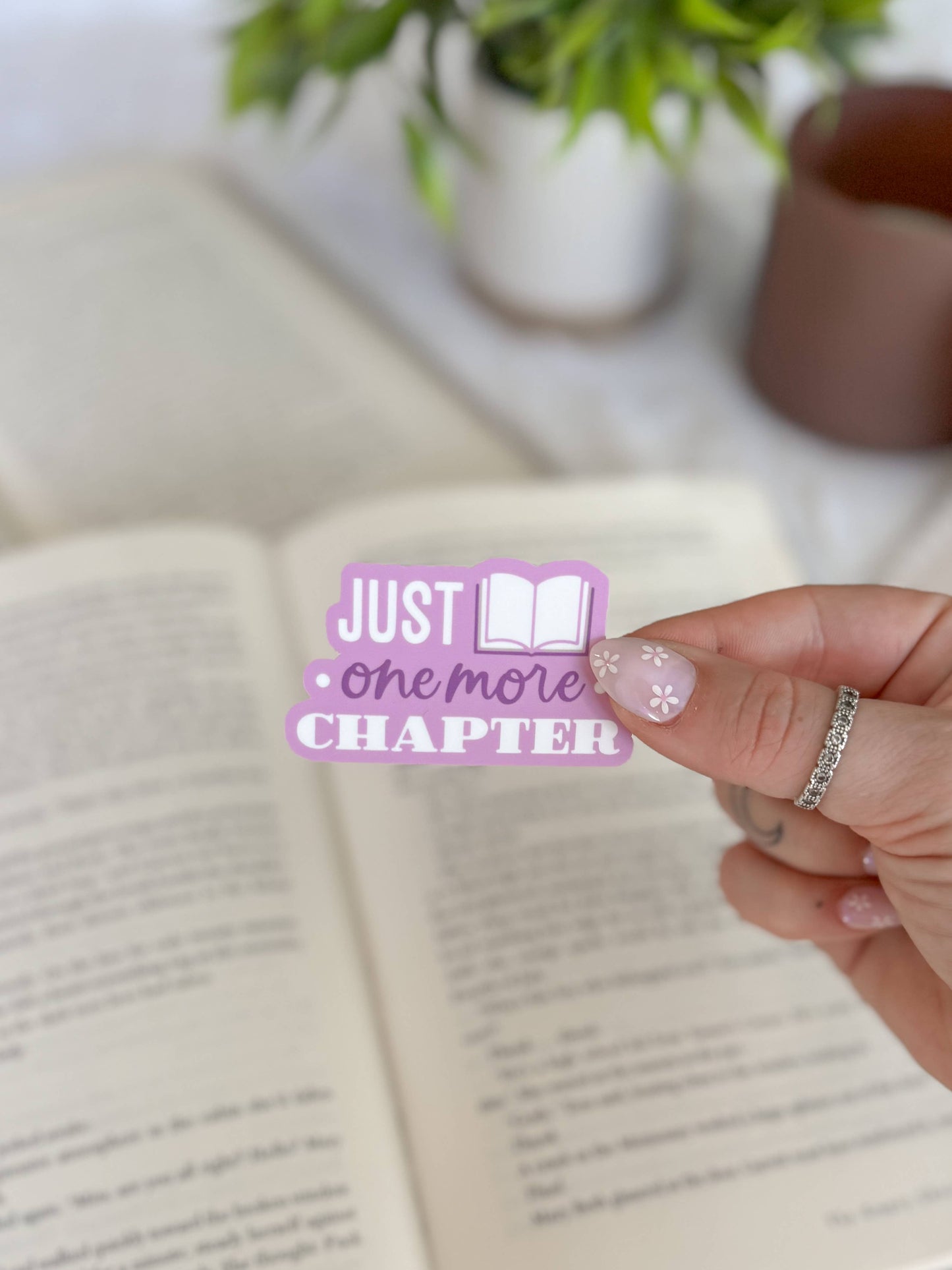 Just One More Chapter Sticker | Lavender Bookish Sticker