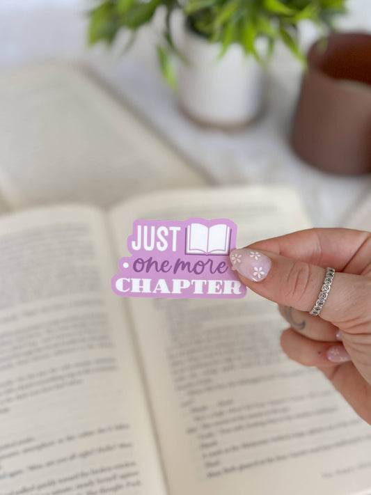 Just One More Chapter Sticker | Lavender Bookish Sticker