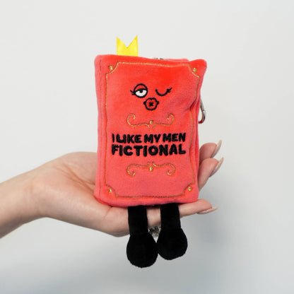 "I Like My Men Fictional" Book Plush Bag Charm