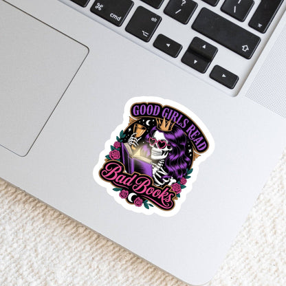 Good Girls Read Bad Books! Dark ROmance – 3" Waterproof Bookish Sticker with Holo Overlay – Reading, Books, Reader Gift, Book Lover
