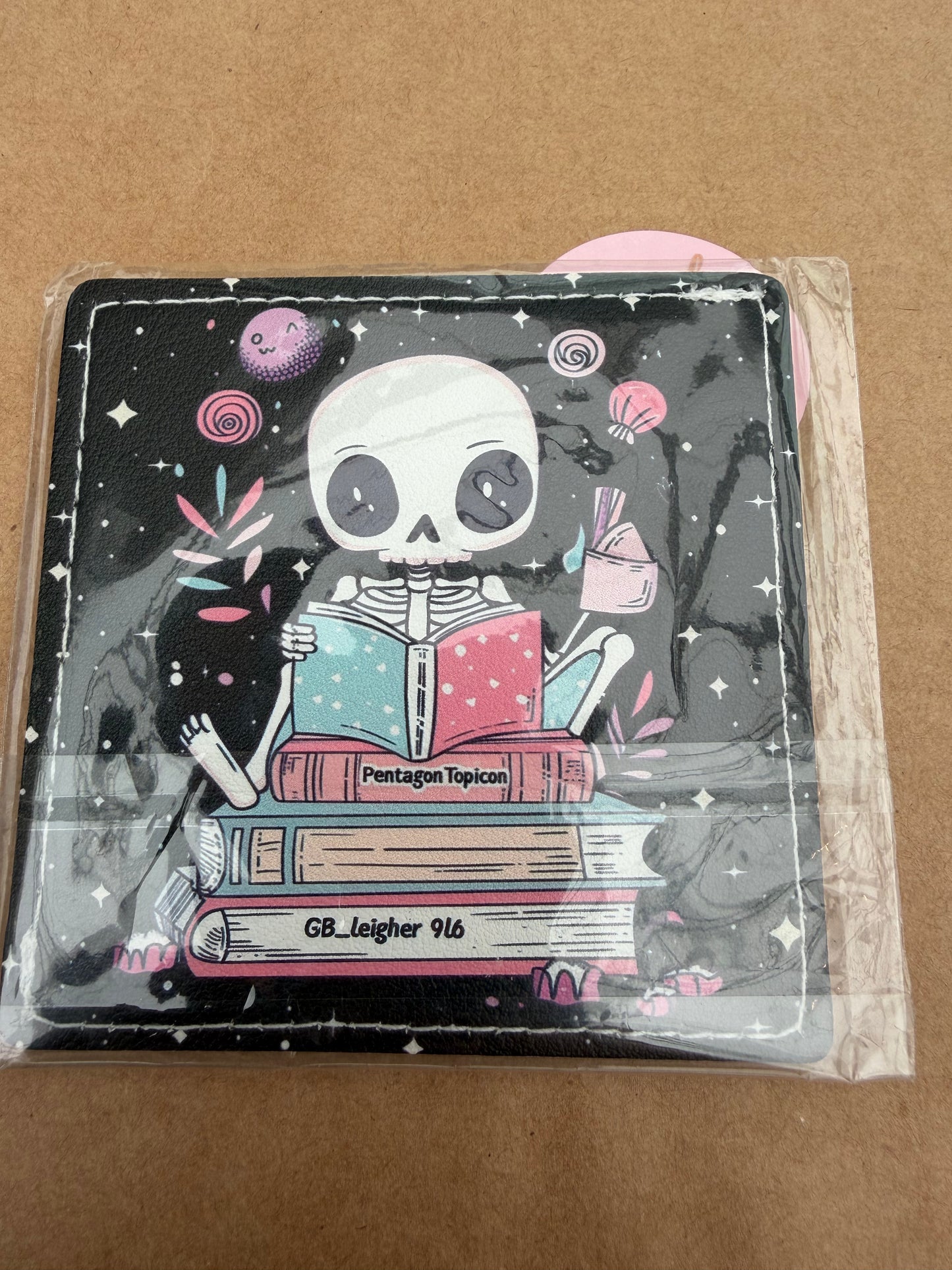 Gothic Skeleton Leather Corner Bookmark