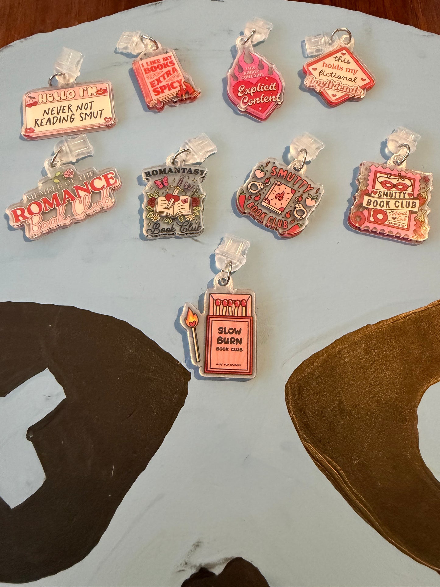 Spicy Bookish Acrylic Charms