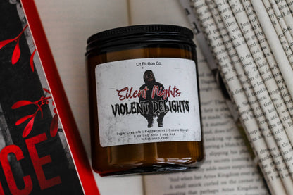 Silent Nights, Dark Delights Soy Candle | Dark Romance Gift for Book Lovers