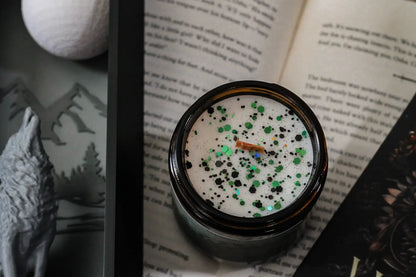 Fated Mates | Wolf Shifter Candle | Leather + Pine + Smoky Amber | 8 oz Wood Wick Bookish Candle