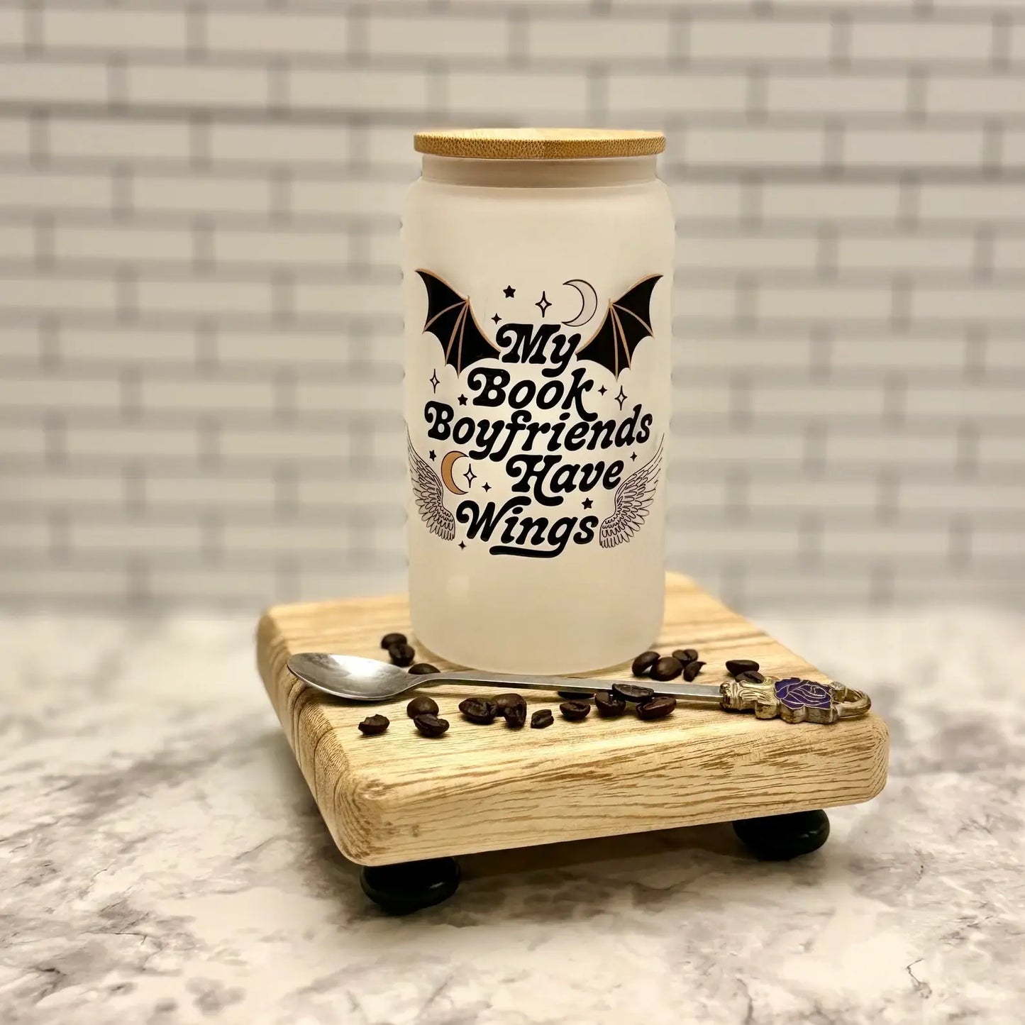 My book boyfriends have wings bookish cup