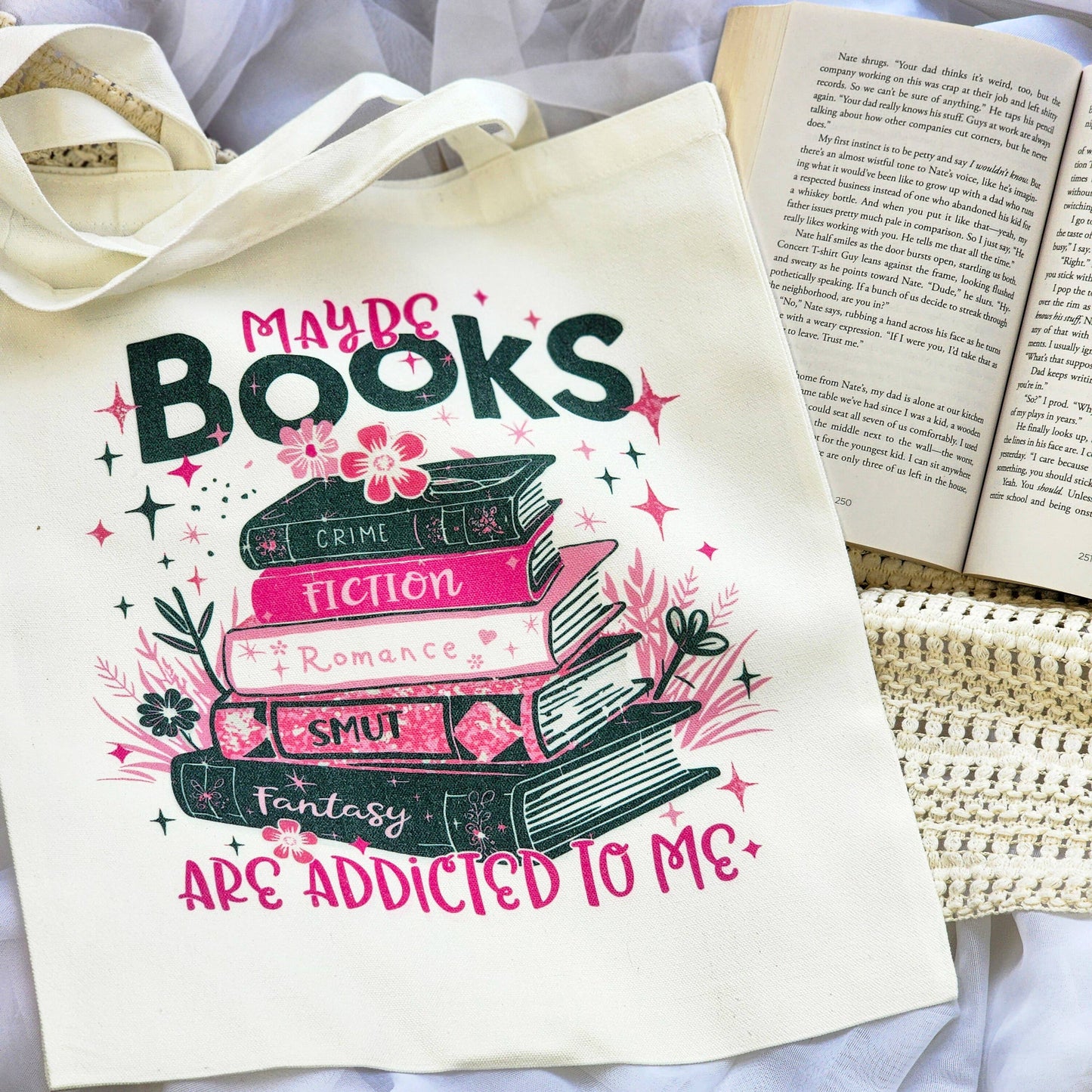 Maybe Books Are Addicted To Me Tote Bag