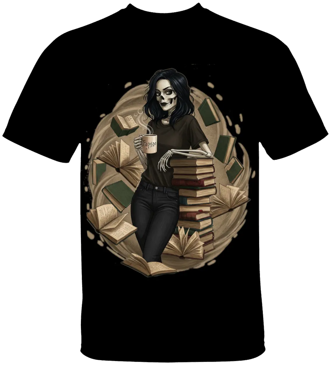 Skeleton Book Girl T-Shirt