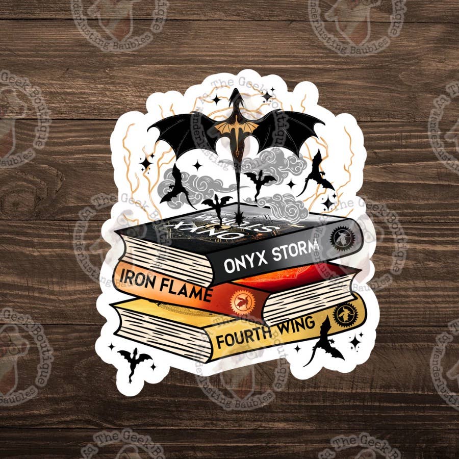 Vinyl Bookish FW Dragon Stack Fantasy Romance Sticker