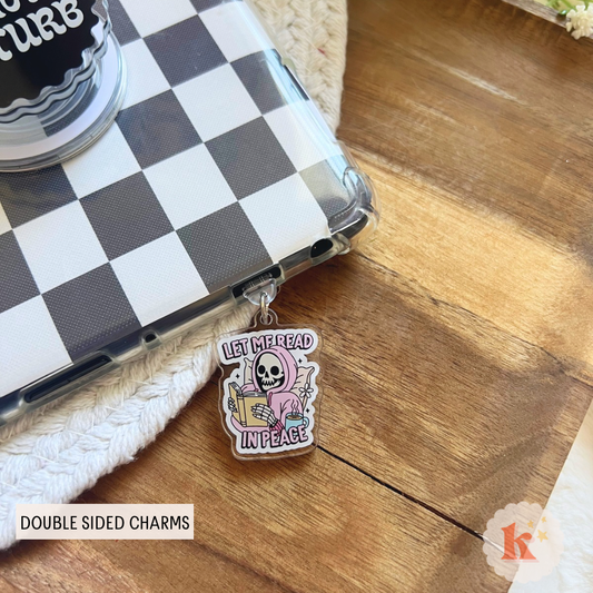 Funny reading Kindle Dust Plug Charm