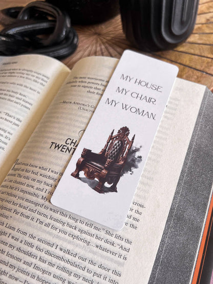 Iron Flame Throne Bookmark, My House My Chair My Woman