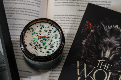 Fated Mates | Wolf Shifter Candle | Leather + Pine + Smoky Amber | 8 oz Wood Wick Bookish Candle