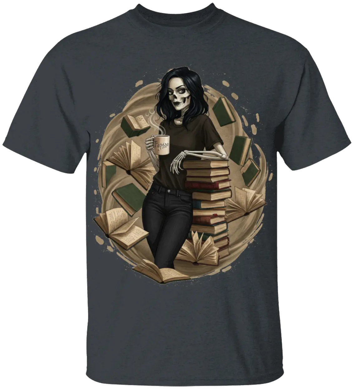 Skeleton Book Girl T-Shirt