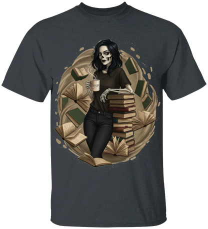Skeleton Book Girl T-Shirt