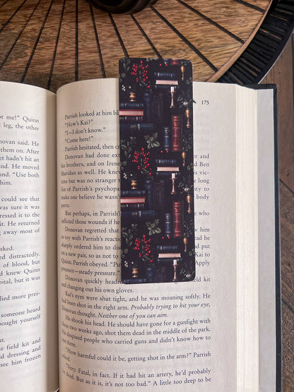 Dark Floral Bookmark Set, Dark Academia