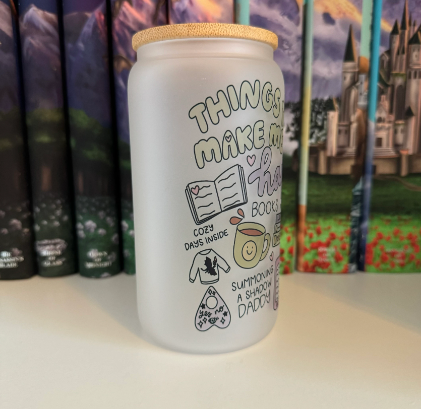 Cute Book Themed Libbey Can Glass