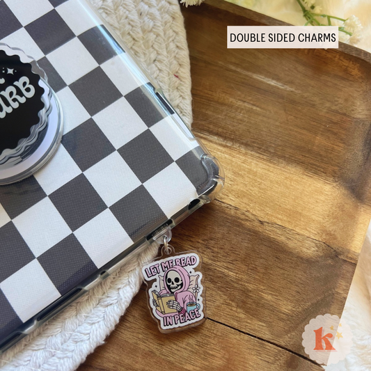 Funny reading Kindle Dust Plug Charm