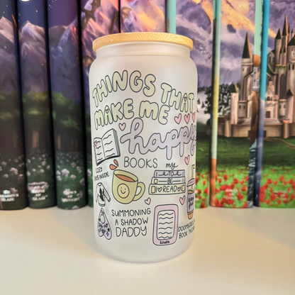 Cute Book Themed Libbey Can Glass